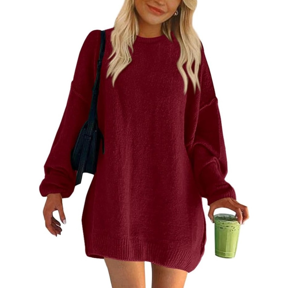 Women's Burgundy Sweater Dress